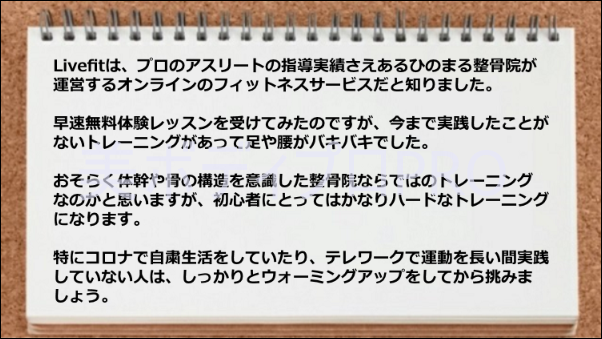 初心者にはハードなトレーニングである