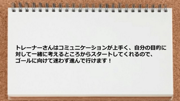 目的に対して一緒に考えるところからスタートしてゴールに向けて迷わず進んで行ける。