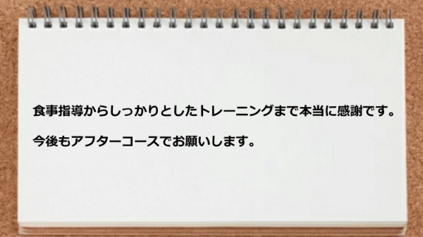 トレーナーの指導力のお陰で継続できた