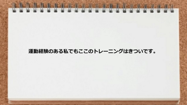 トレーニングがきつい。